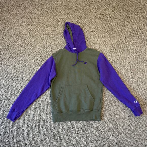 Champion Powerblend Color Block Hoodie Sweatshirt US Men's S - Picture 2 of 7